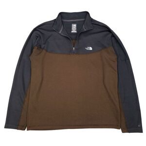 The North Face Flight Series Colorblock Brown Gray 1/4 Zip Pullover Top Gorpcore